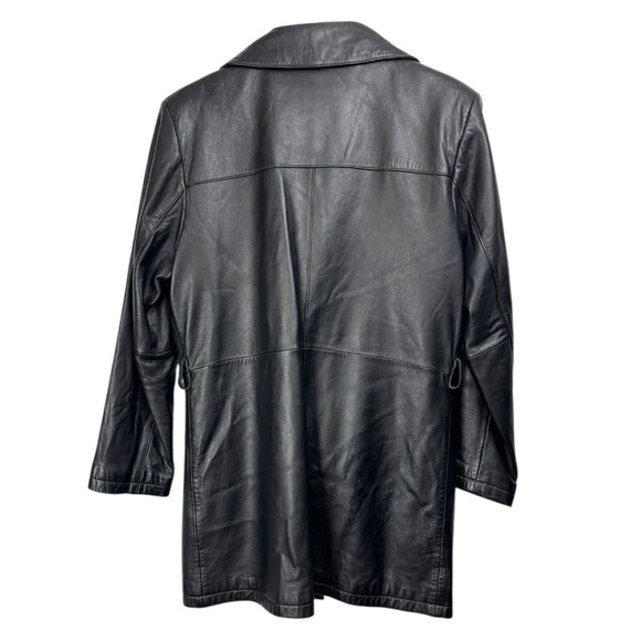 Wilsons Leather Pelle Studio Size Medium Jacket Black 4 Button Thinsulate Liner - Picture 2 of 12